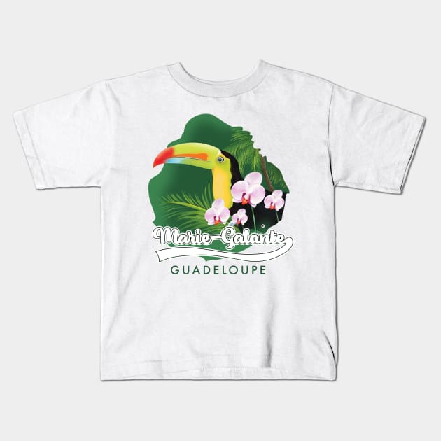 marie-galante Guadeloupe travel logo Kids T-Shirt by nickemporium1